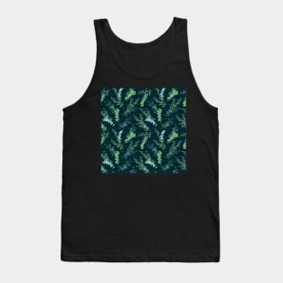 Green Botanical Leaves Tank Top